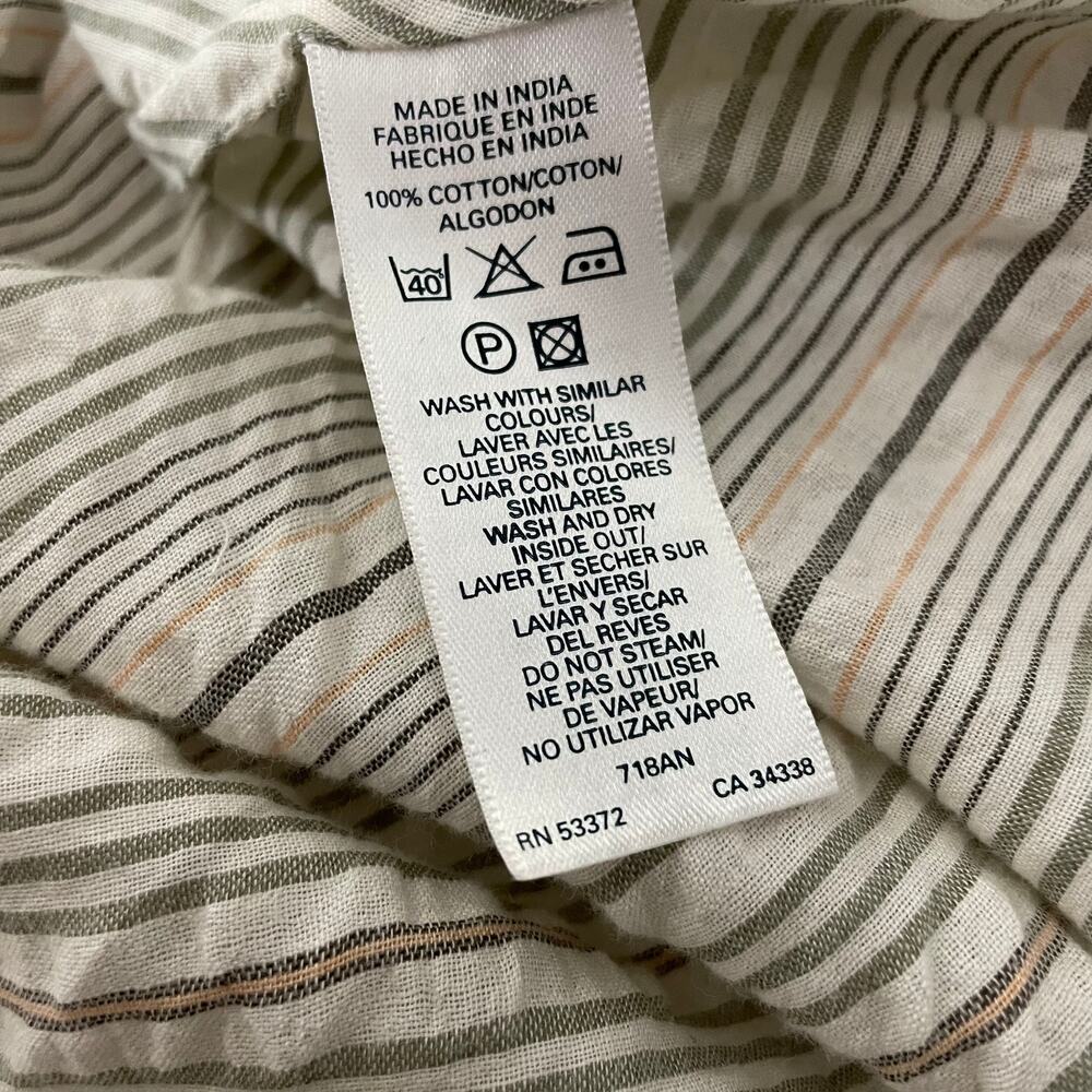 French Connection Striped Button Front Dress Prairie Cottagecore Vibe Size 4 - Picture 6 of 12